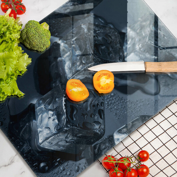 Tábua de vidro Cubos de gelo frios