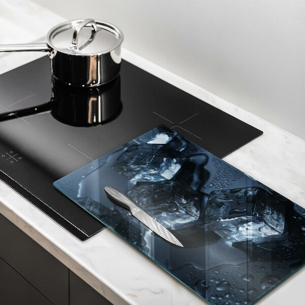 Tábua de vidro Cubos de gelo frios