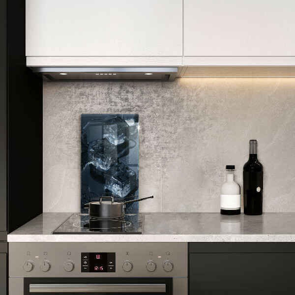 Tábua de vidro Cubos de gelo frios