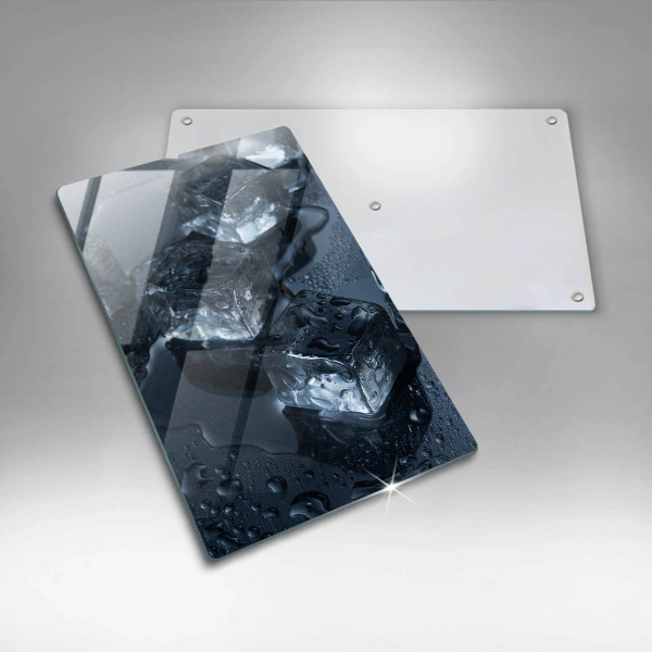 Tábua de vidro Cubos de gelo frios