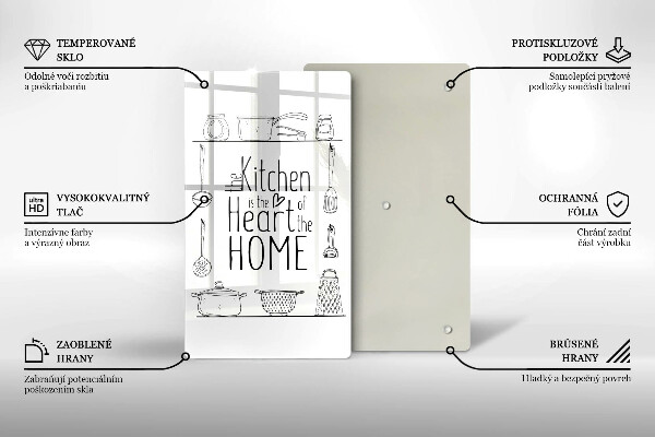 Tábua de corte de vidro Inscrição, frase