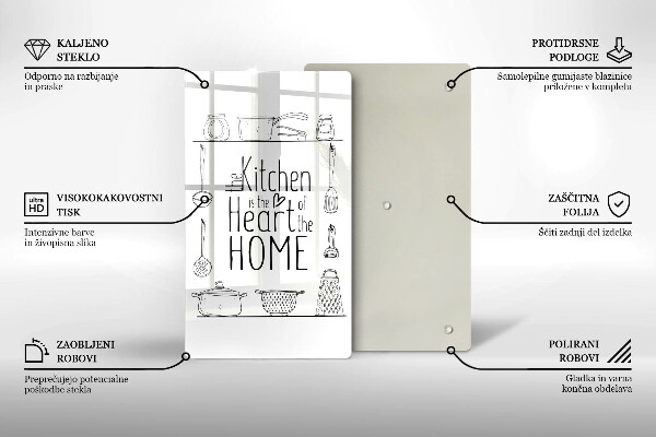 Tábua de corte de vidro Inscrição, frase