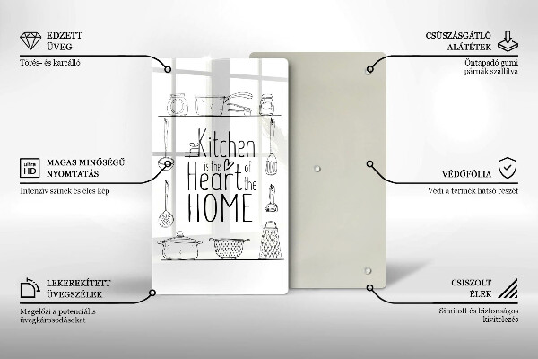 Tábua de corte de vidro Inscrição, frase