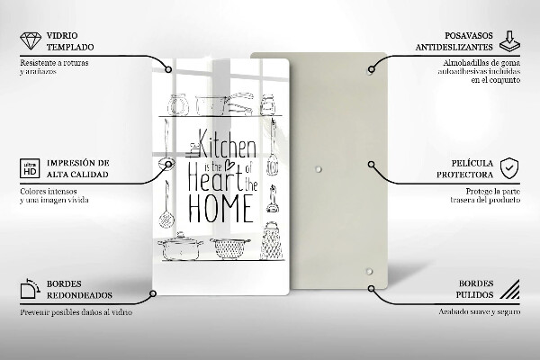 Tábua de corte de vidro Inscrição, frase