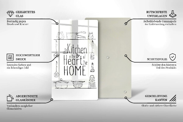 Tábua de corte de vidro Inscrição, frase