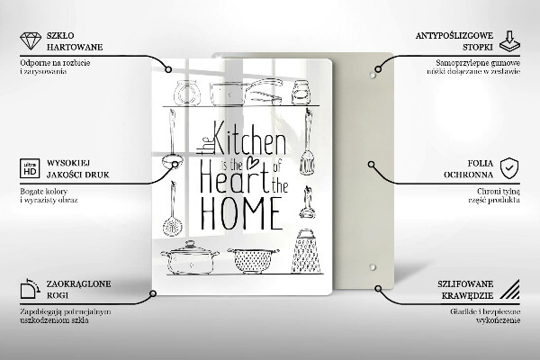 Tábua de corte de vidro Inscrição, frase