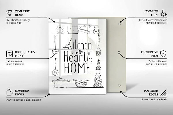 Tábua de corte de vidro Inscrição, frase