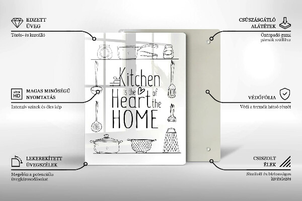 Tábua de corte de vidro Inscrição, frase