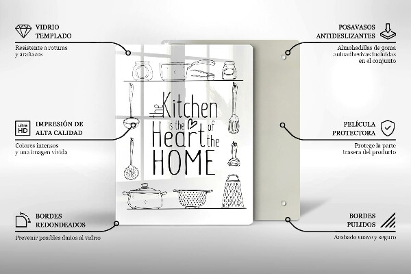 Tábua de corte de vidro Inscrição, frase