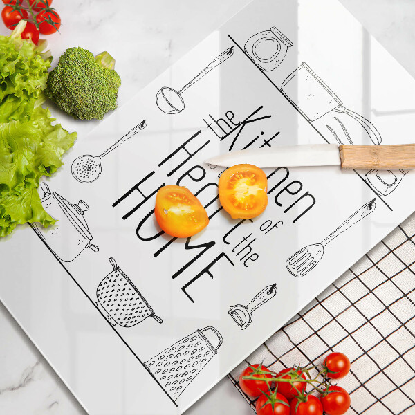 Tábua de corte de vidro Inscrição, frase