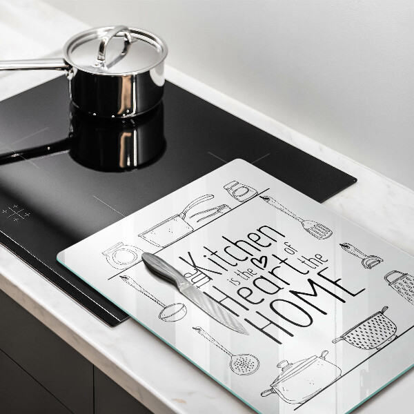 Tábua de corte de vidro Inscrição, frase