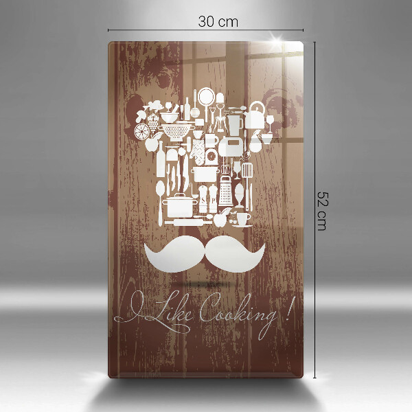 Tábua de cortar de vidro A inscrição eu gosto de cozinhar