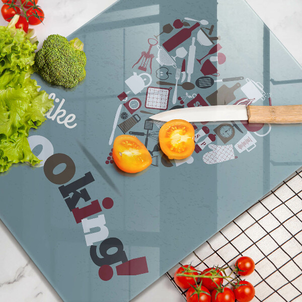 Tábua de corte A inscrição eu gosto de cozinhar