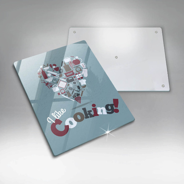 Tábua de corte A inscrição eu gosto de cozinhar