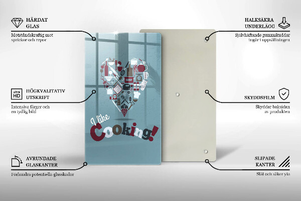 Tábua de corte A inscrição eu gosto de cozinhar