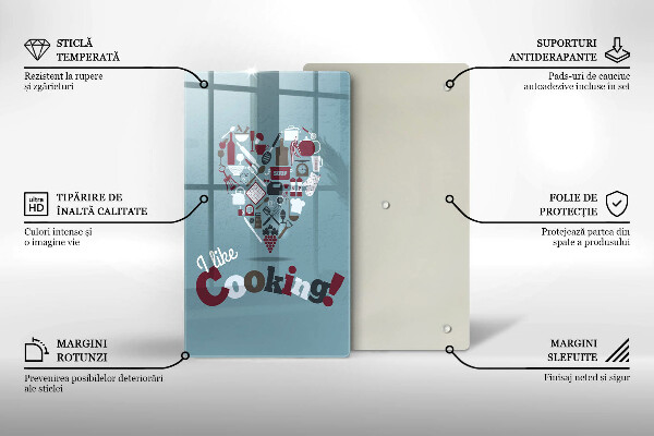 Tábua de corte A inscrição eu gosto de cozinhar