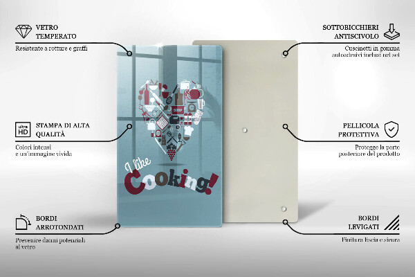 Tábua de corte A inscrição eu gosto de cozinhar