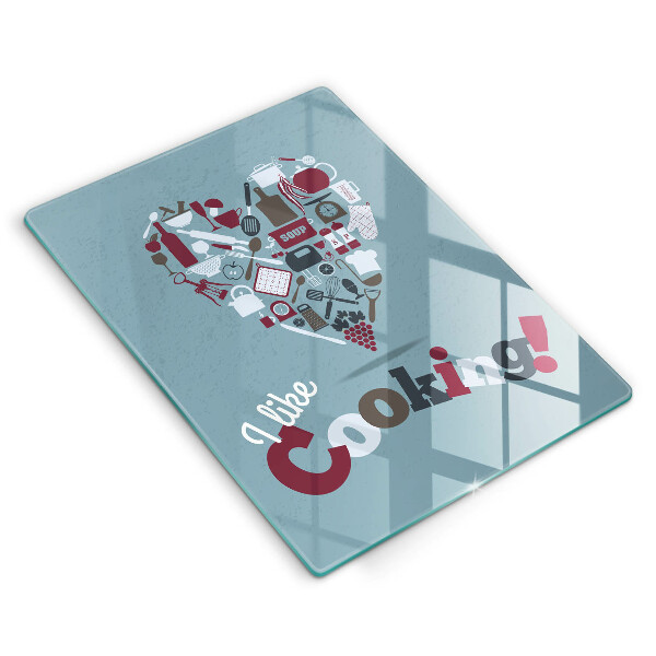 Tábua de corte A inscrição eu gosto de cozinhar