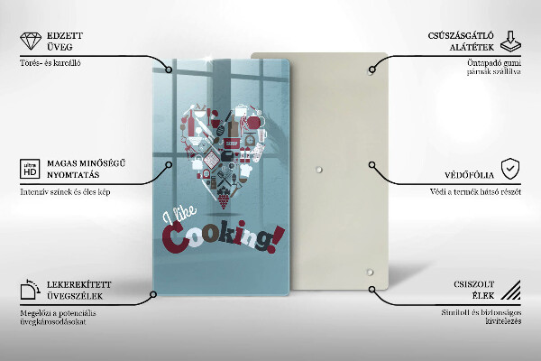 Tábua de corte A inscrição eu gosto de cozinhar