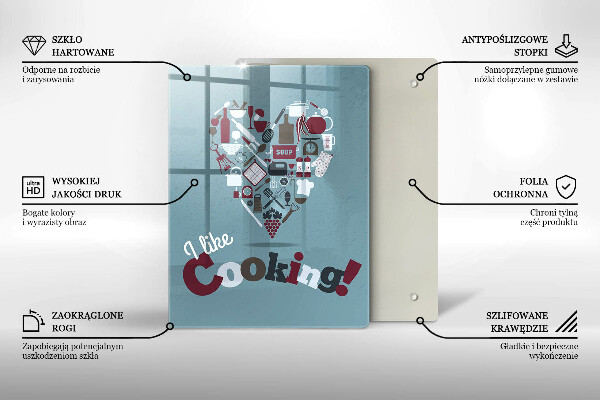 Tábua de corte A inscrição eu gosto de cozinhar