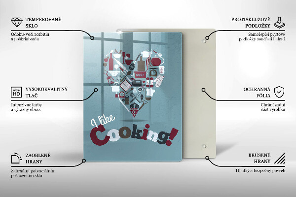 Tábua de corte A inscrição eu gosto de cozinhar