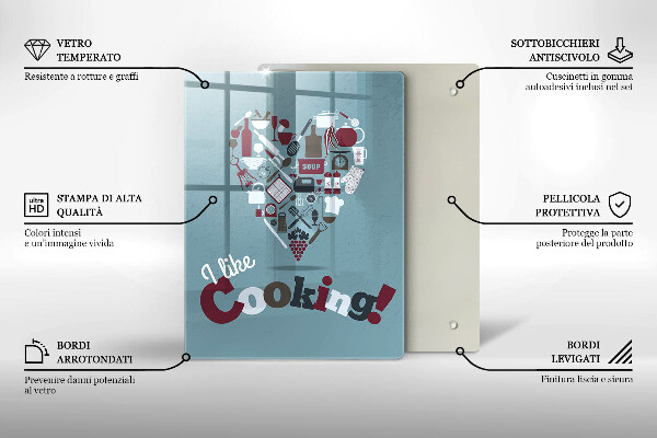 Tábua de corte A inscrição eu gosto de cozinhar