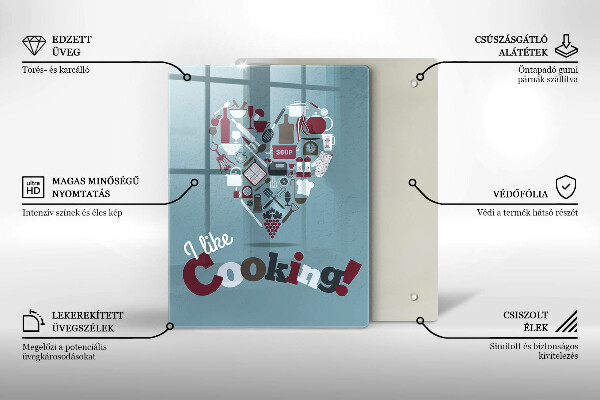 Tábua de corte A inscrição eu gosto de cozinhar