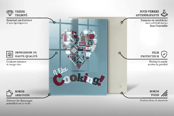 Tábua de corte A inscrição eu gosto de cozinhar