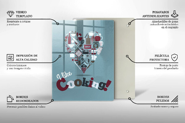 Tábua de corte A inscrição eu gosto de cozinhar