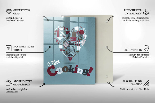 Tábua de corte A inscrição eu gosto de cozinhar