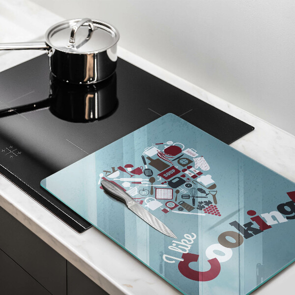 Tábua de corte A inscrição eu gosto de cozinhar