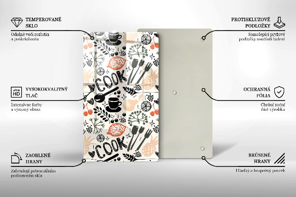 Tábua de cortar Motivo de cozinha de desenho animado