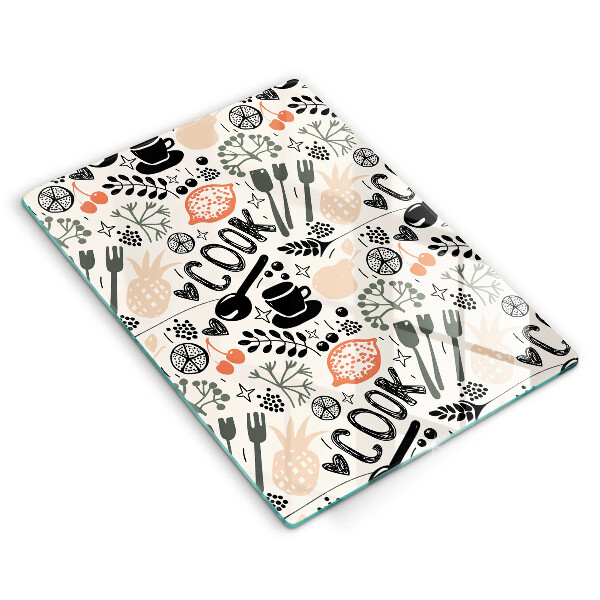 Tábua de cortar Motivo de cozinha de desenho animado