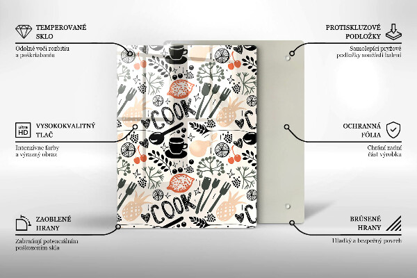 Tábua de cortar Motivo de cozinha de desenho animado