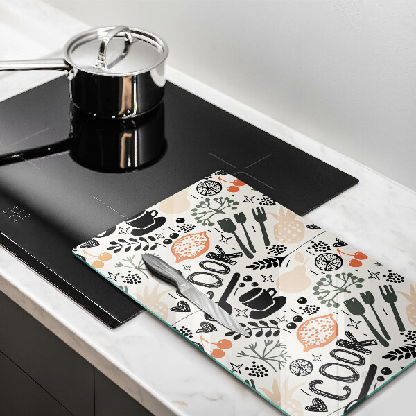 Tábua de cortar Motivo de cozinha de desenho animado