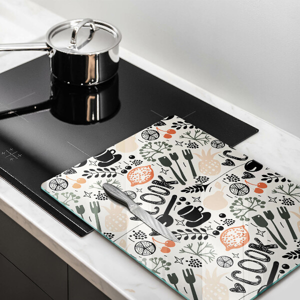 Tábua de cortar Motivo de cozinha de desenho animado