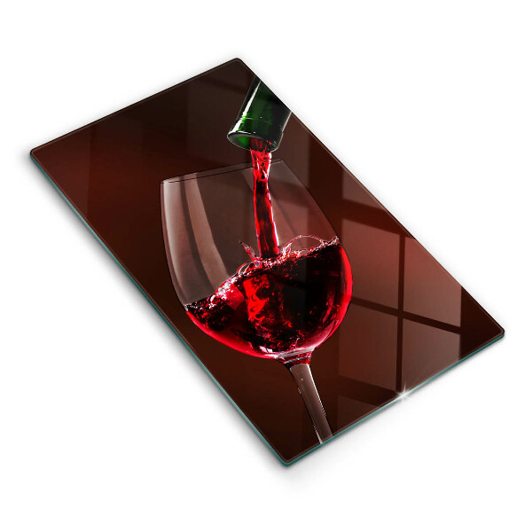 Tábua de vidro Um copo de vinho