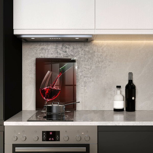 Tábua de vidro Um copo de vinho