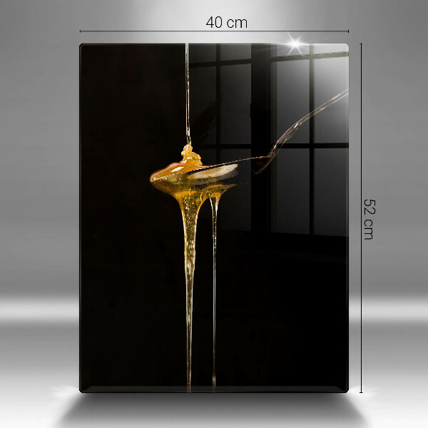 Tábua de cortar de vidro Uma colher de chá de mel