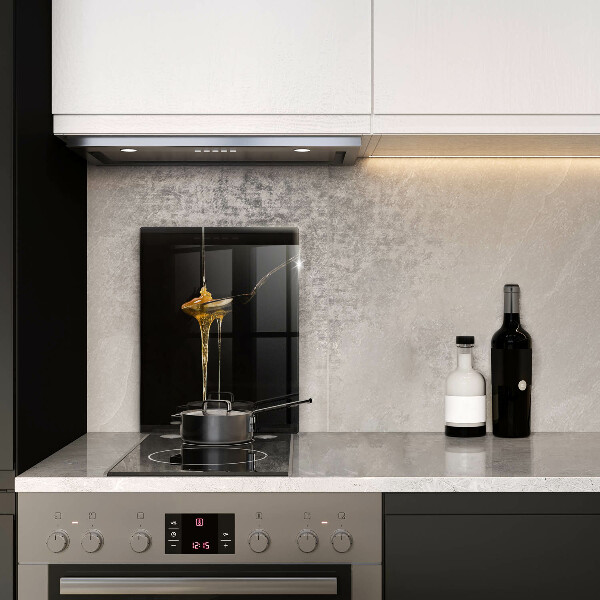 Tábua de cortar de vidro Uma colher de chá de mel