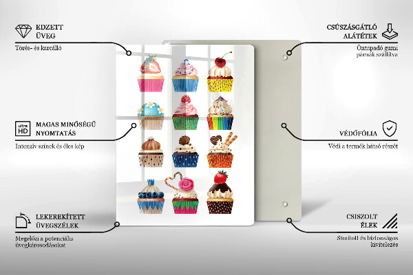 Tábua para cozinha Ilustração de cupcake