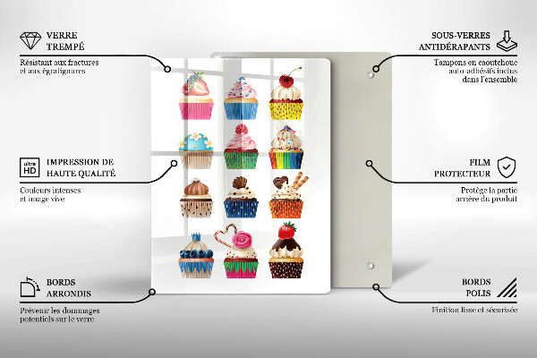 Tábua para cozinha Ilustração de cupcake