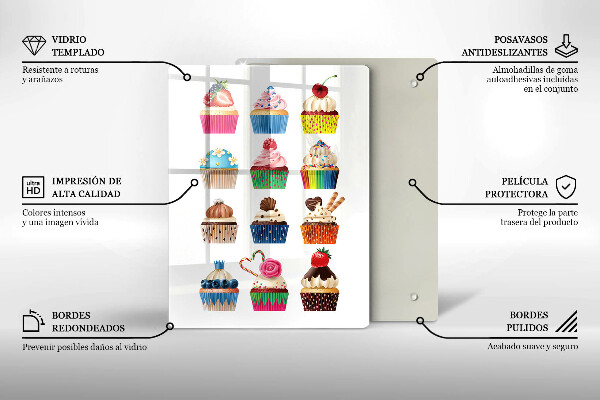 Tábua para cozinha Ilustração de cupcake