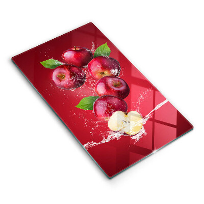 Tábua de cortar alimentos Maçãs suculentas na água