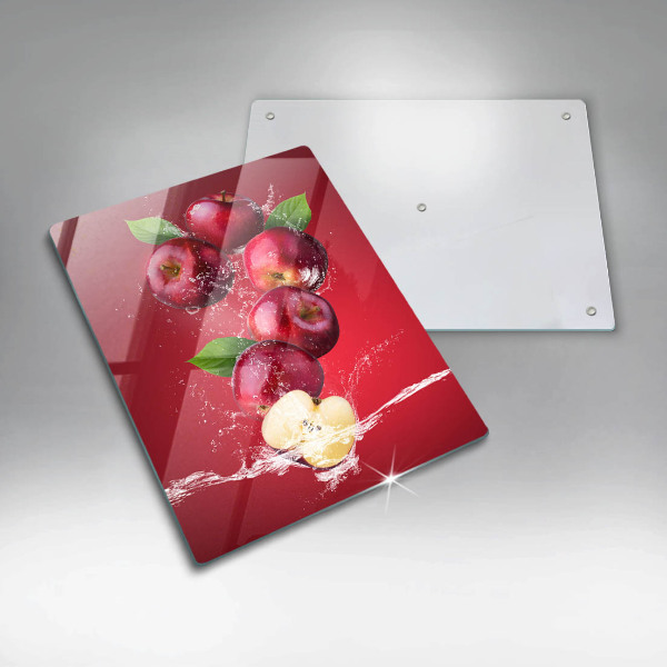 Tábua de cortar alimentos Maçãs suculentas na água