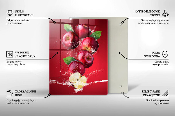 Tábua de cortar alimentos Maçãs suculentas na água