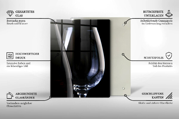 Tábua de cortar de vidro Vidro e garrafa