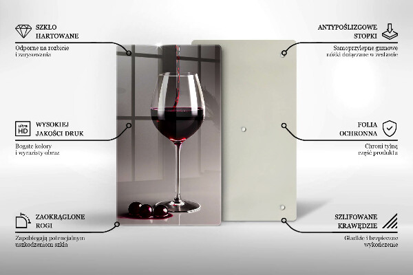 Tábua para corte Um copo e uvas