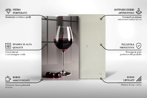 Tábua para corte Um copo e uvas