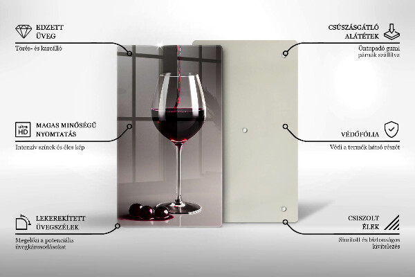 Tábua para corte Um copo e uvas